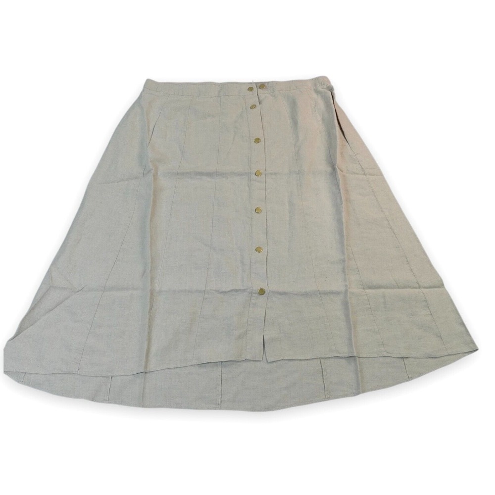 Soft Surroundings Skirt Size 2X Tan Flax 100% Linen A Line Long Maxi Neapolitan